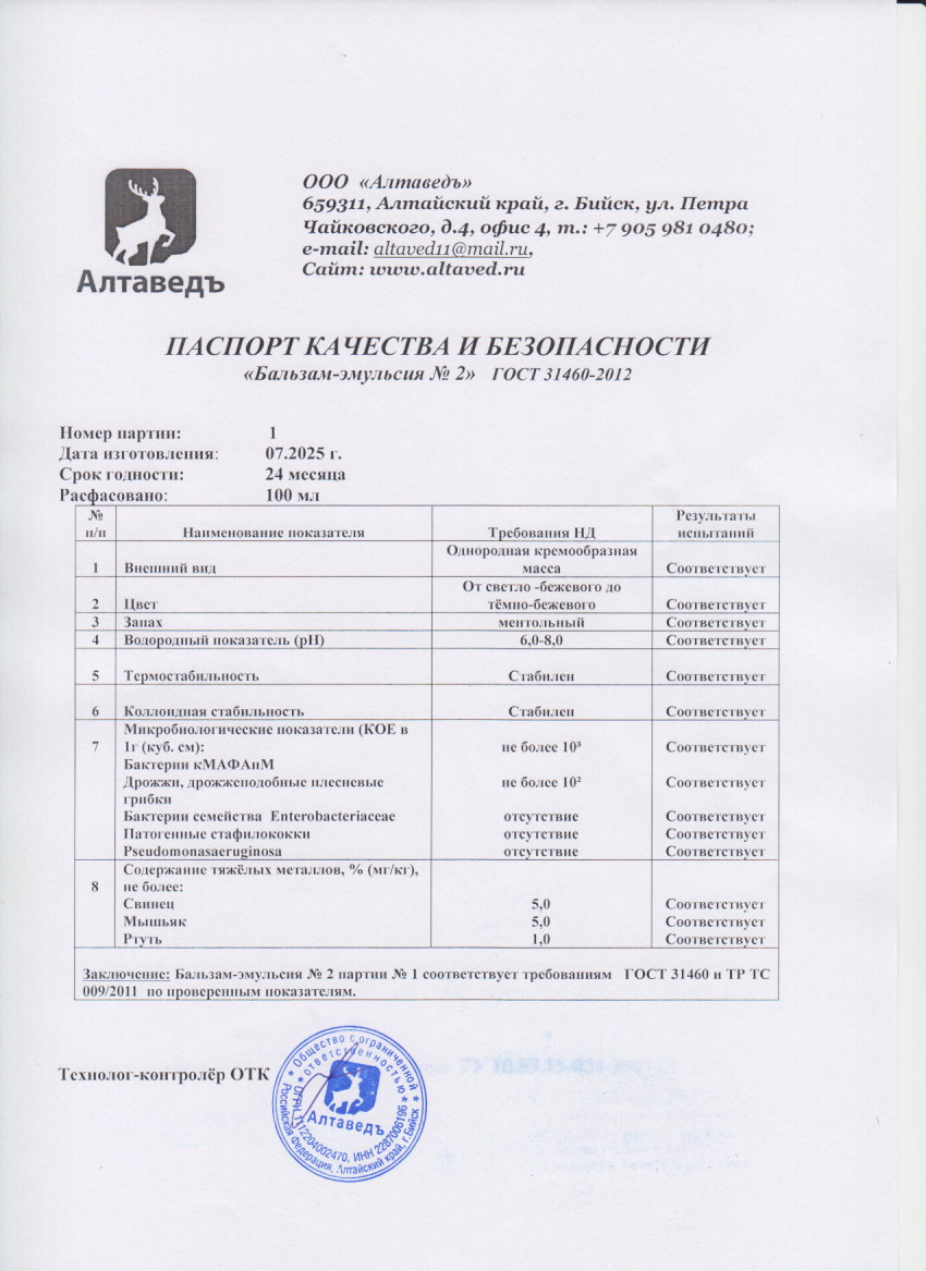 Паспорт №072025